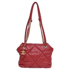 Chanel Paris-New York Quilted Shoulder Bag in Red Leather